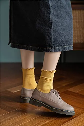 GuaziV Women's Cotton Socks, 5-8 Pairs Womens Fun Novelty Crew Colorful Patterns Super Soft Fashion Casual Socks (style 01)