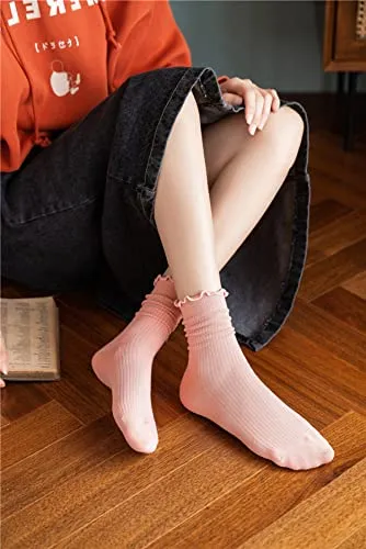 GuaziV Women's Cotton Socks, 5-8 Pairs Womens Fun Novelty Crew Colorful Patterns Super Soft Fashion Casual Socks (style 01)