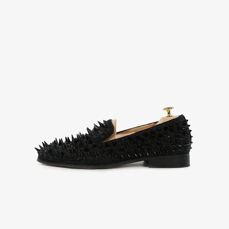 Handmade Studs Spike Loafers