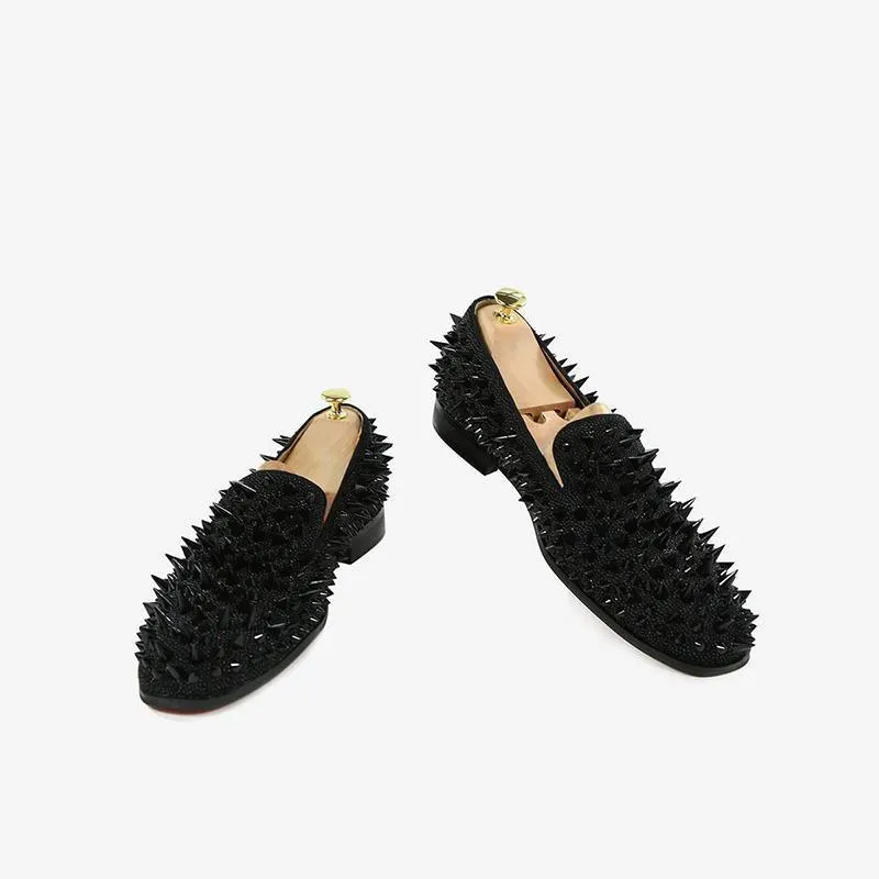Handmade Studs Spike Loafers