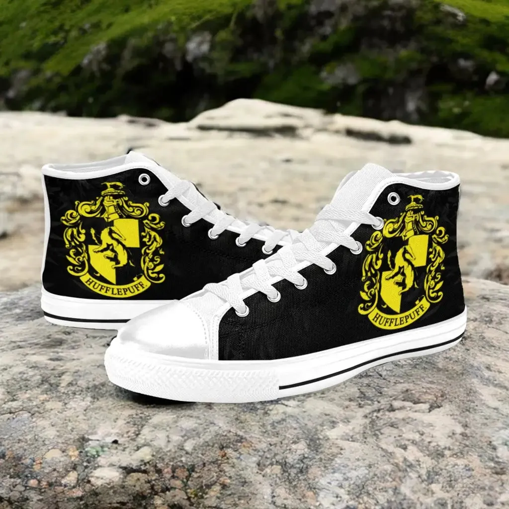 Harry Potter Hogwarts Hufflepuff Shoes High Top Sneakers for Kids and Adults