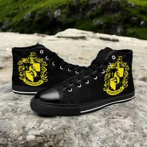 Harry Potter Hogwarts Hufflepuff Shoes High Top Sneakers for Kids and Adults