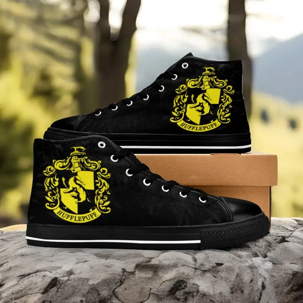 Harry Potter Hogwarts Hufflepuff Shoes High Top Sneakers for Kids and Adults