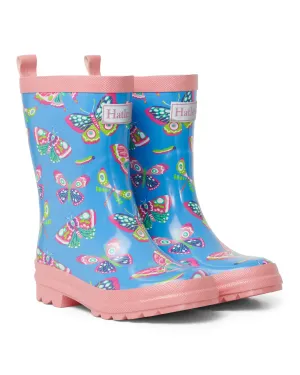Hatley Shiny Rain Boots - Botanical Butterflies