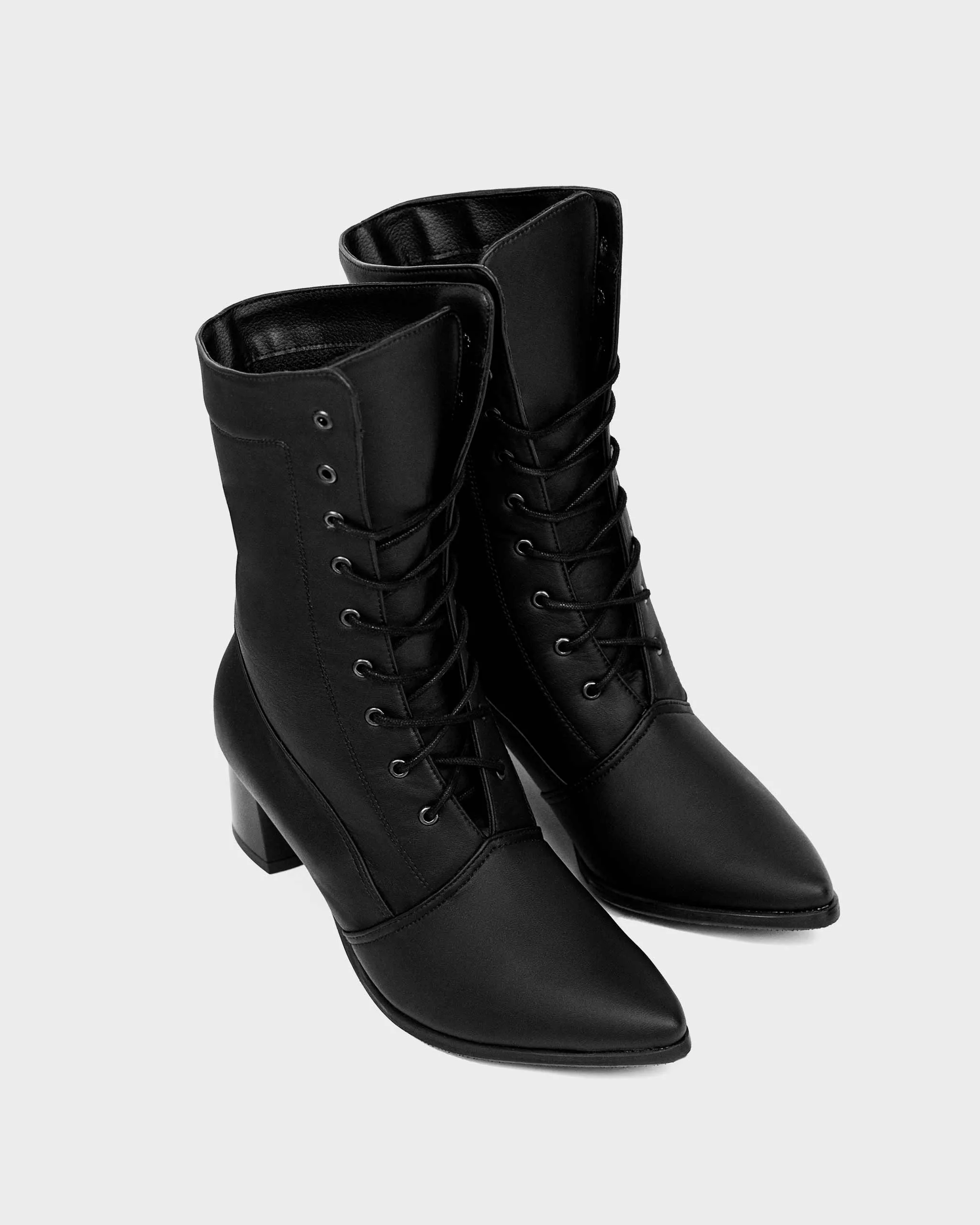 High Cactus Leather Boots Black