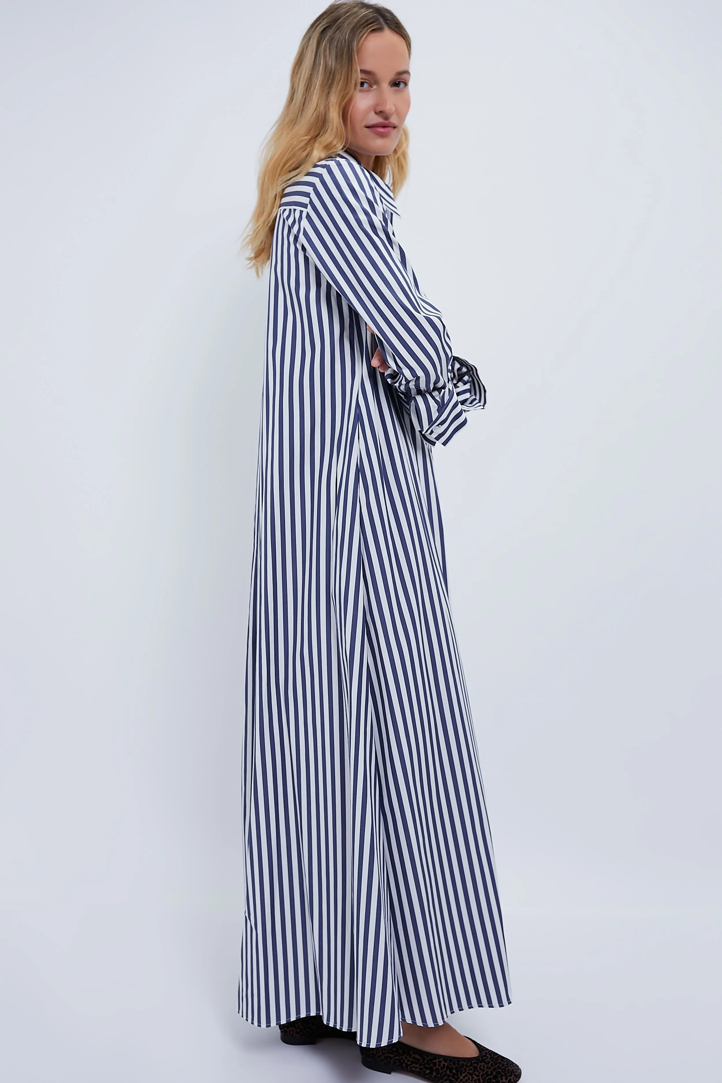Indigo White Stripe Jennys Gown