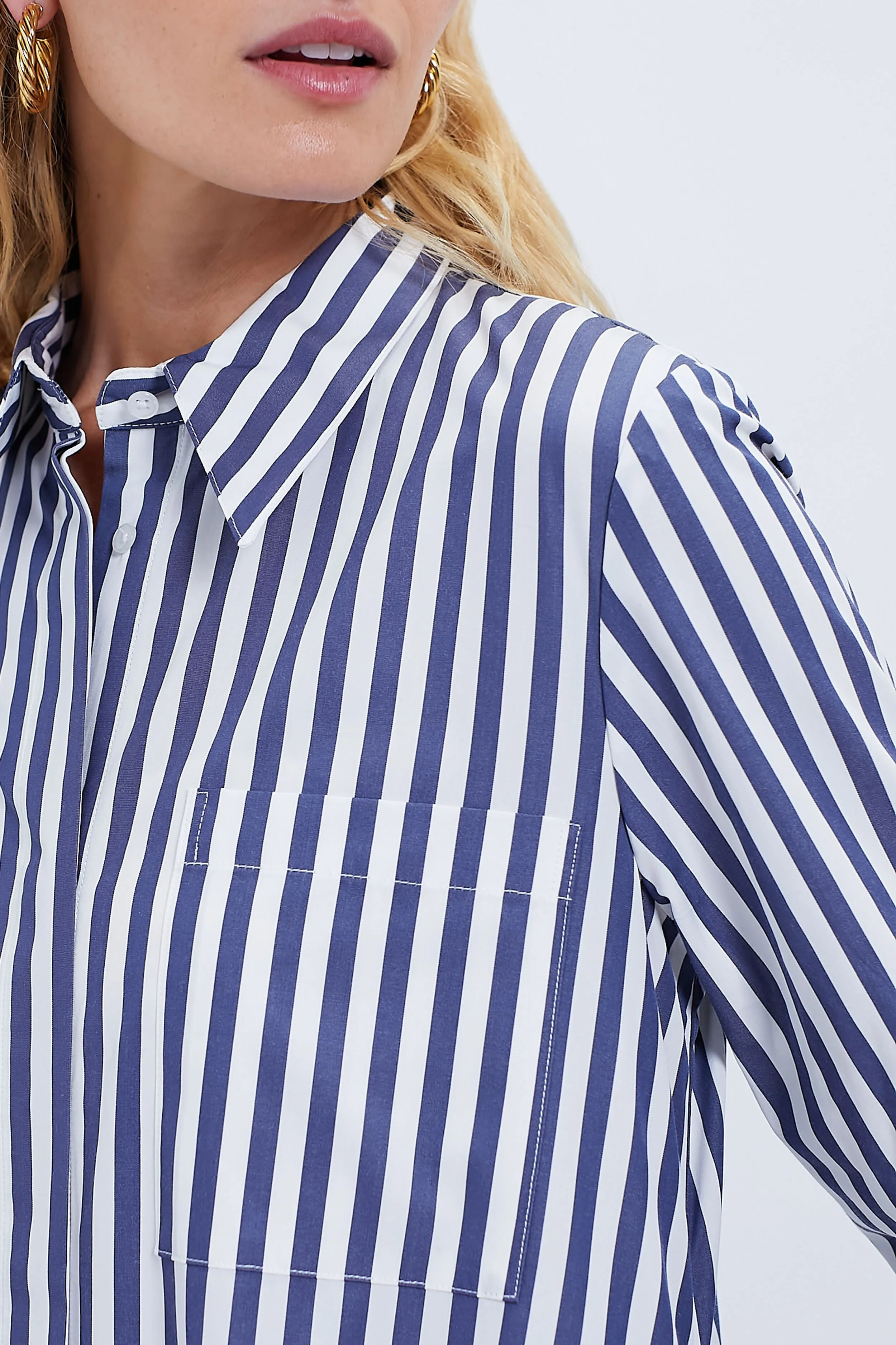 Indigo White Stripe Jennys Gown