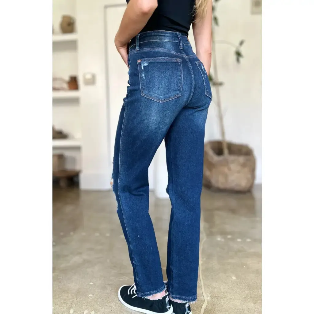 It's Heavy Distressed Rigid Magic Judy Blue Jeans
