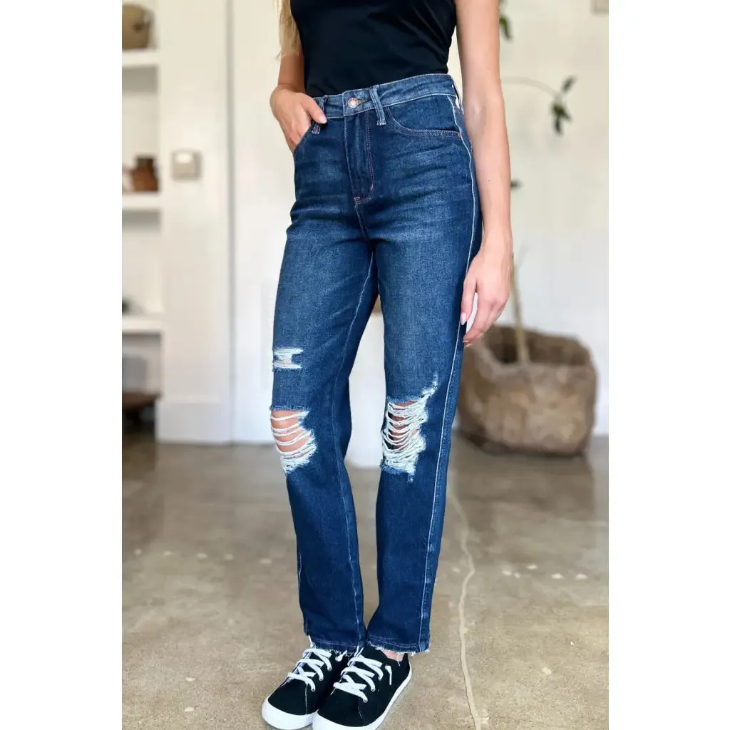 It's Heavy Distressed Rigid Magic Judy Blue Jeans