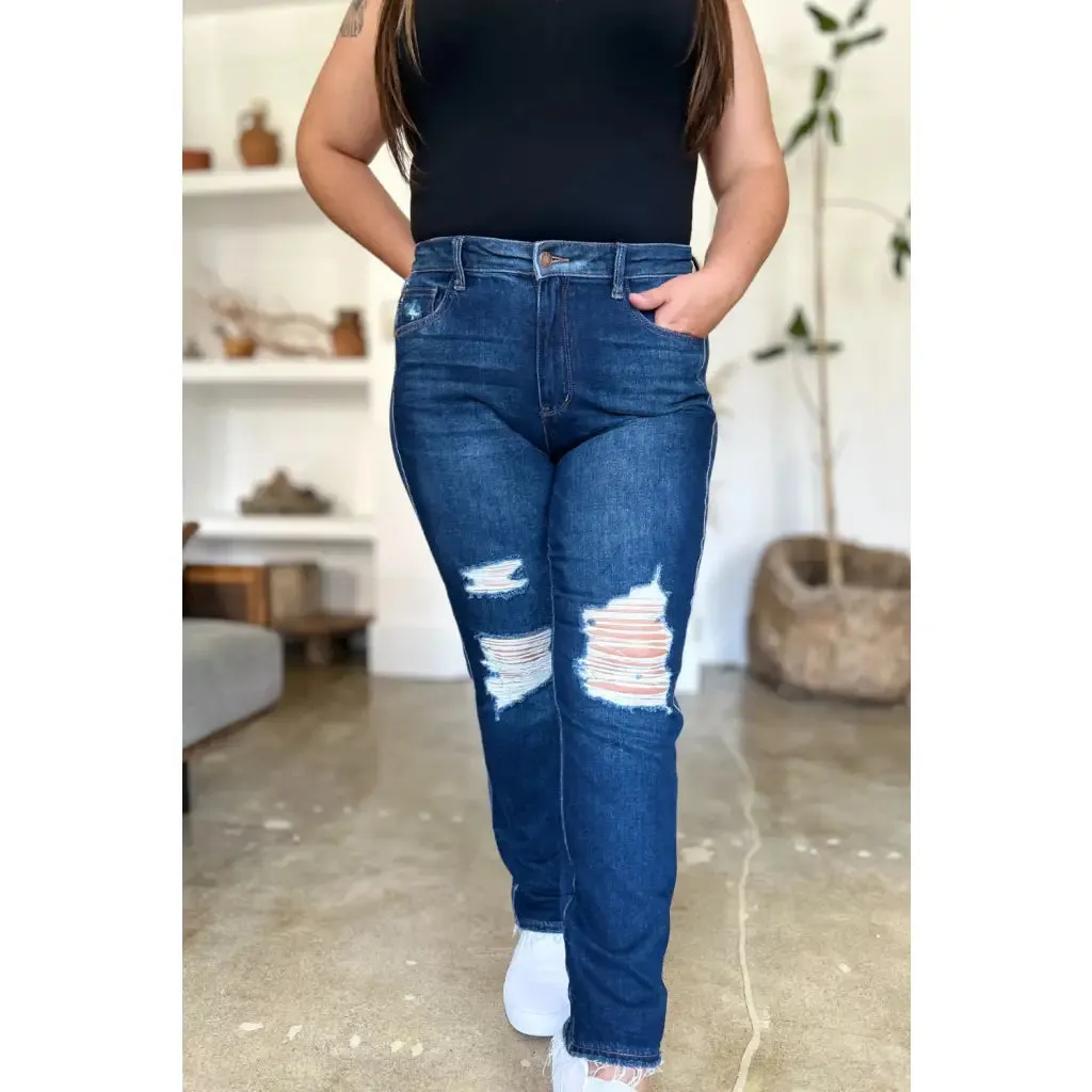 It's Heavy Distressed Rigid Magic Judy Blue Jeans