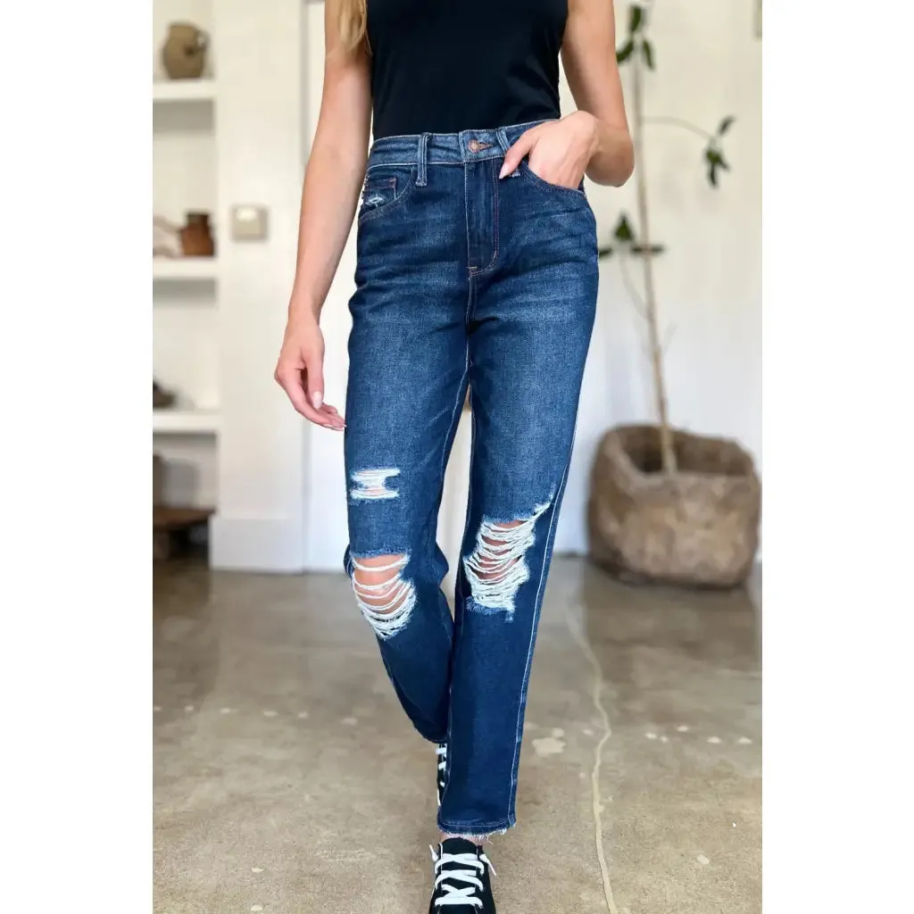 It's Heavy Distressed Rigid Magic Judy Blue Jeans