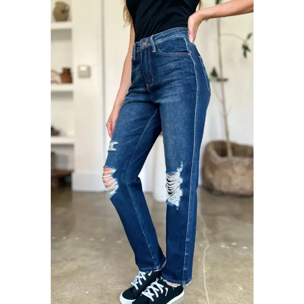 It's Heavy Distressed Rigid Magic Judy Blue Jeans