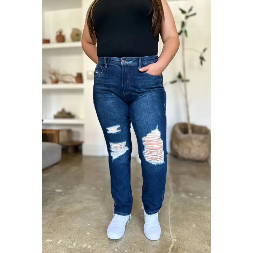 It's Heavy Distressed Rigid Magic Judy Blue Jeans