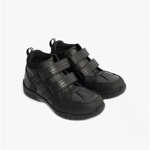 JEZZA Boys Leather Ankle Boots Black