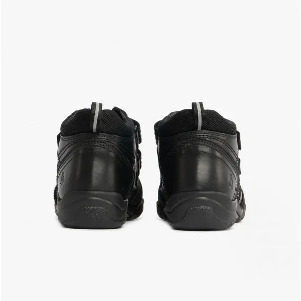 JEZZA Boys Leather Ankle Boots Black