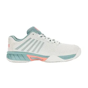 K-Swiss Hypercourt Express 2 HB Junior Tennis Shoes - White / Nile Blue
