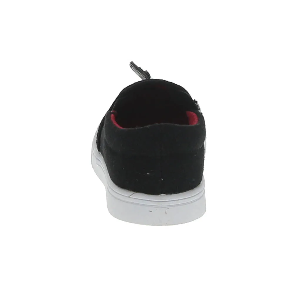 KID'S SHOES BLACK/RED FABRIC TENNIS 93321-18