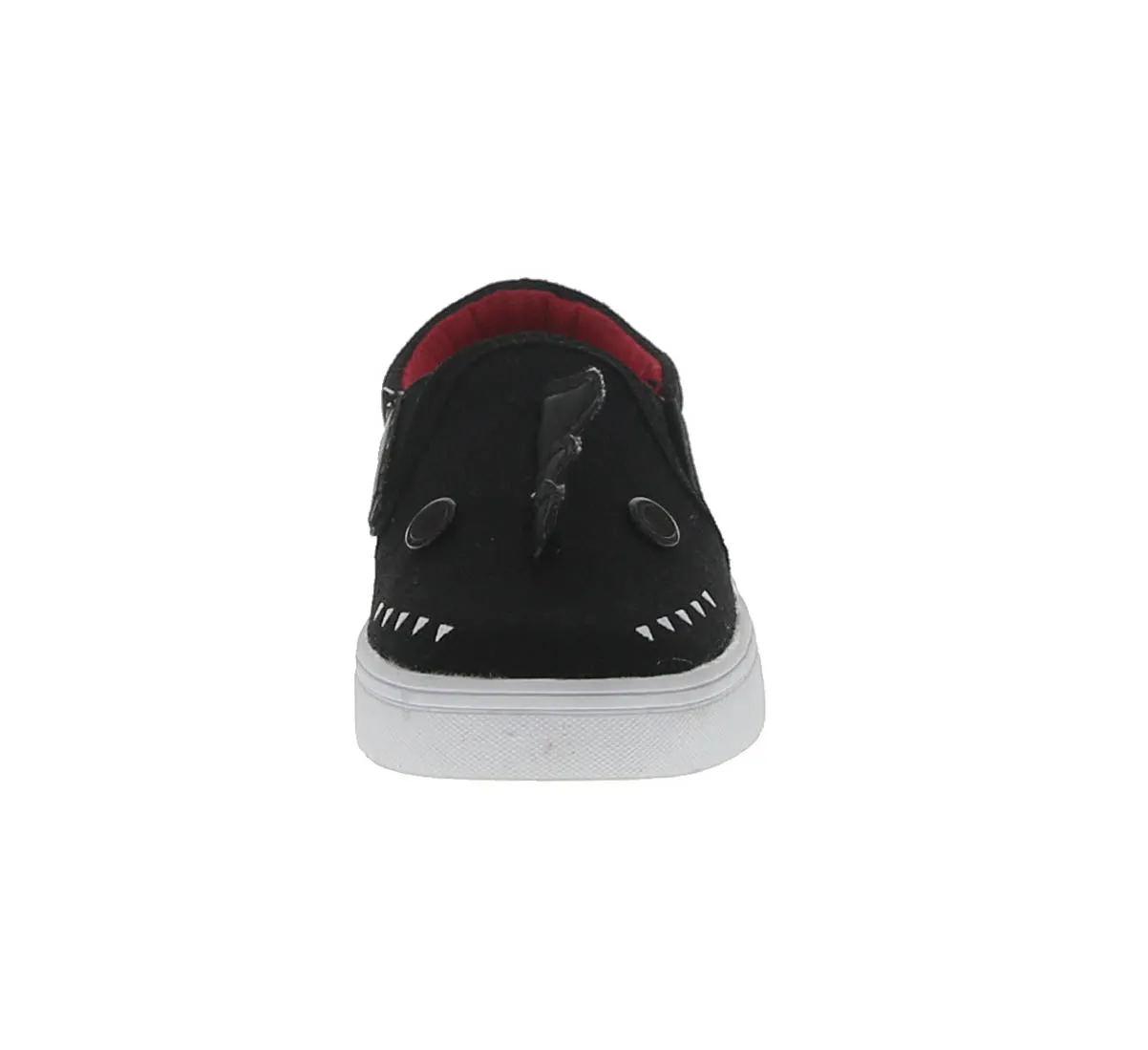 KID'S SHOES BLACK/RED FABRIC TENNIS 93321-18