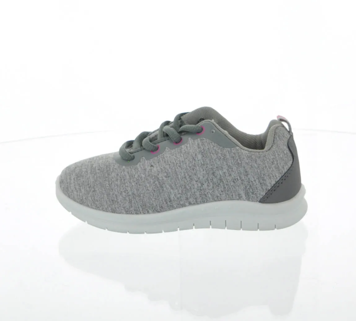 KID'S SHOES LIGHT GRAY FABRIC TENNIS SNEAKERS 1884K
