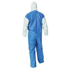 Kimberly-Clark Professional* 3X White KLEENGUARD* A40 Microporous Film Laminate Disposable Breathable Liquid And Particle Protection Coveralls With Front Zipper Closure And Blue Back