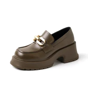 Kyra Platform Loafers Women with Gold Chain