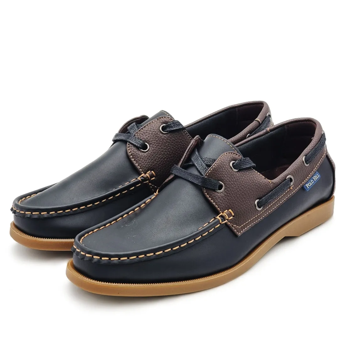 Lace Up Two-Tone Boat Shoes