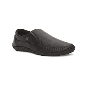 LANARK Full Grain Natural Leather Black Casual Loafer for Mens: Size UK 10