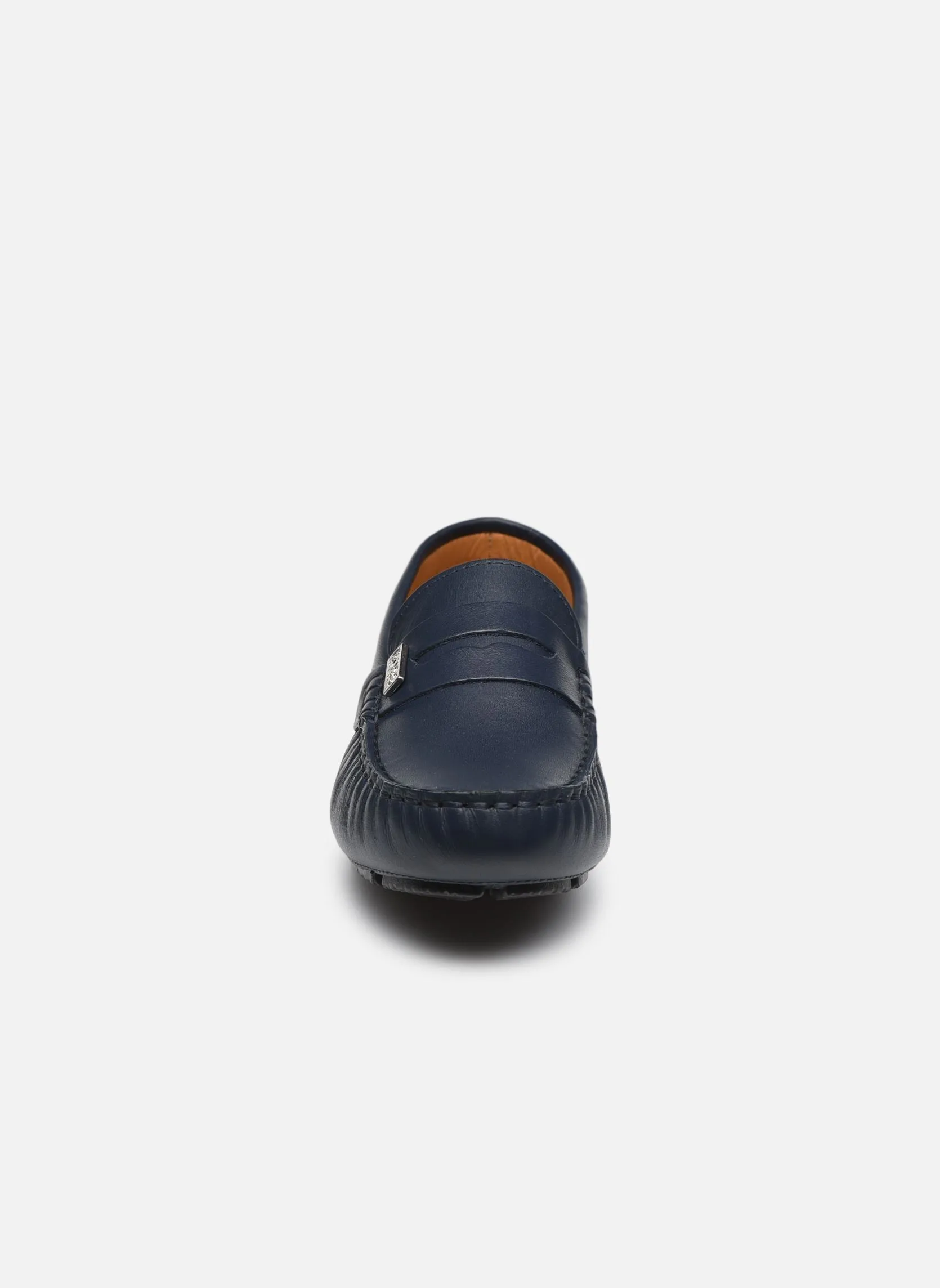 LEATHER LOAFERS, BACK LOGO PATCH MINI ME,NAVY