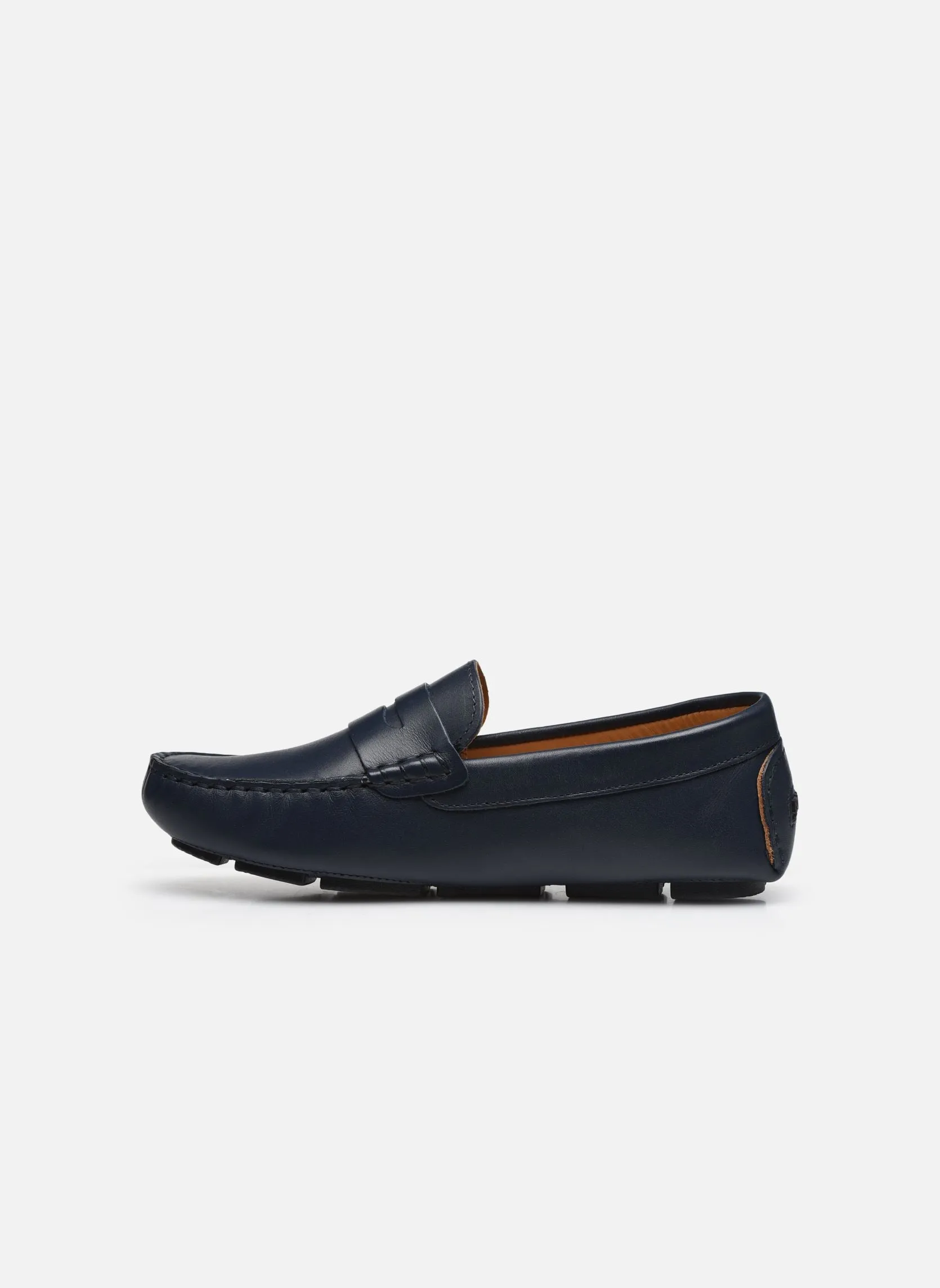 LEATHER LOAFERS, BACK LOGO PATCH MINI ME,NAVY