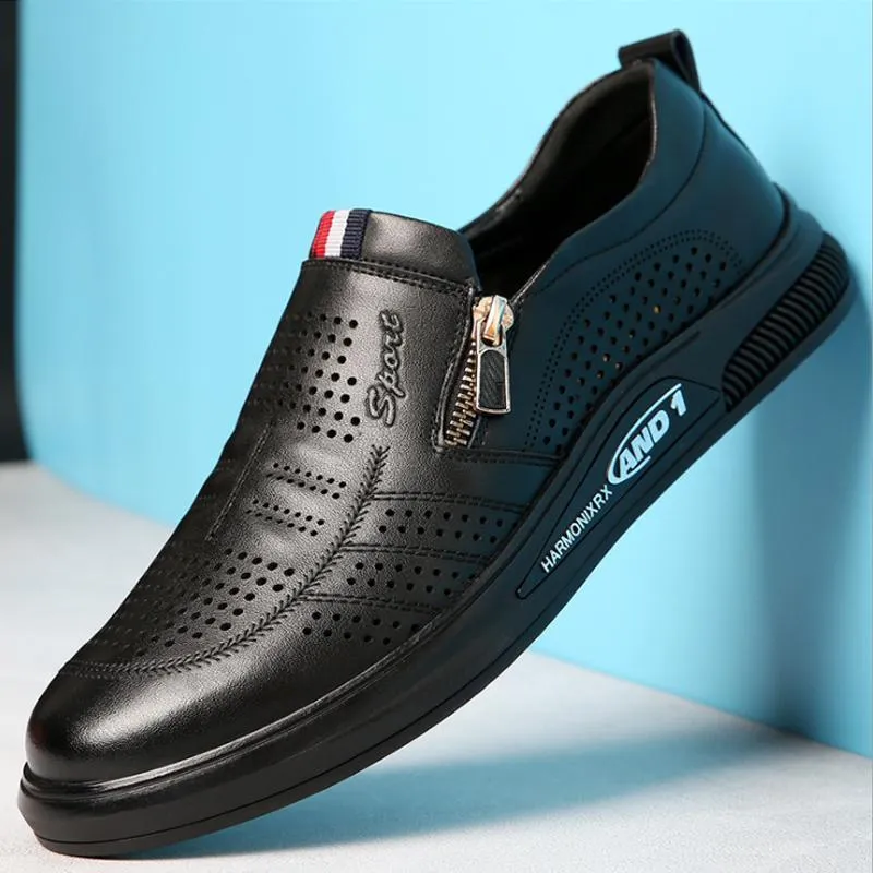Leather shoes for men - increased height and comfort
