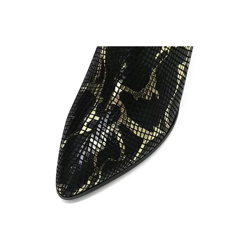 LeatherLux Chic Exotic Autumn Ankle Boots