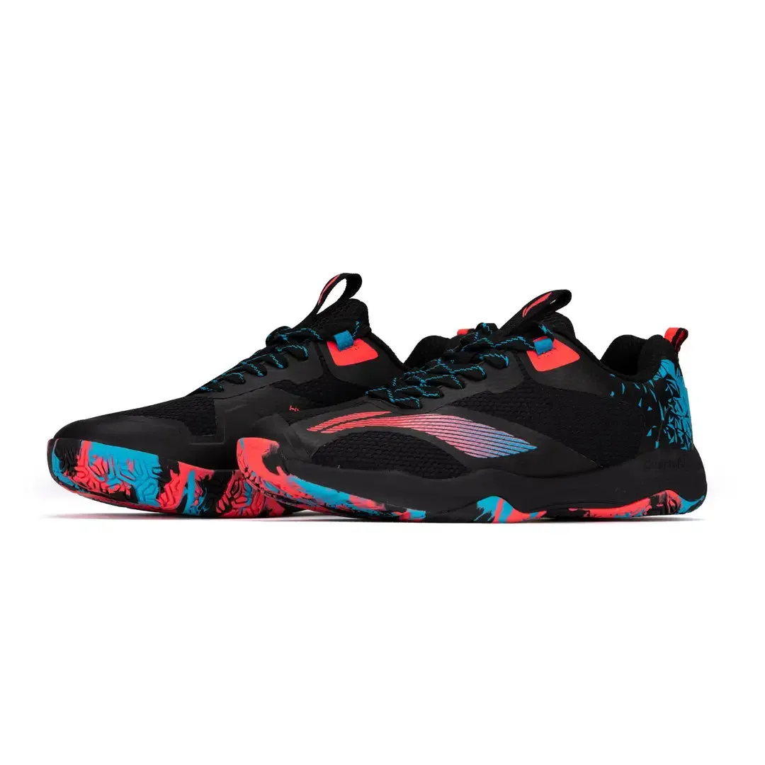 Li-Ning Hypersonic Badminton Shoes - Black/Orange/Blue