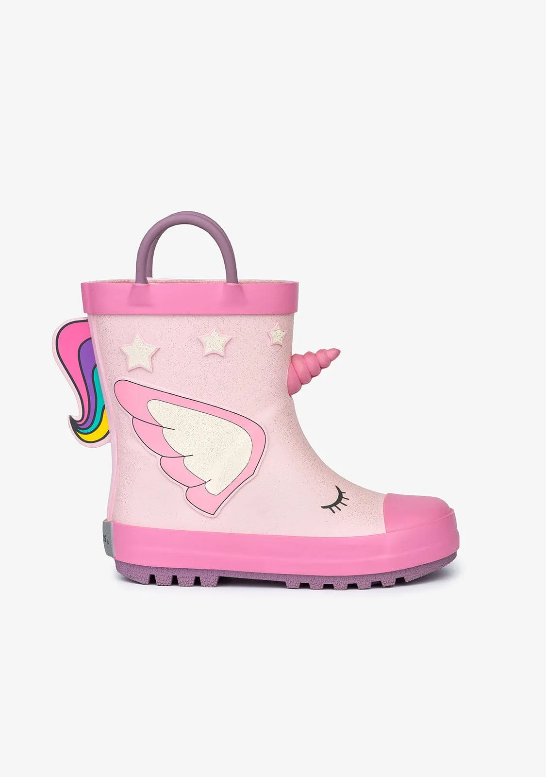 Light Pink Unicorn Rain Boots Rubber