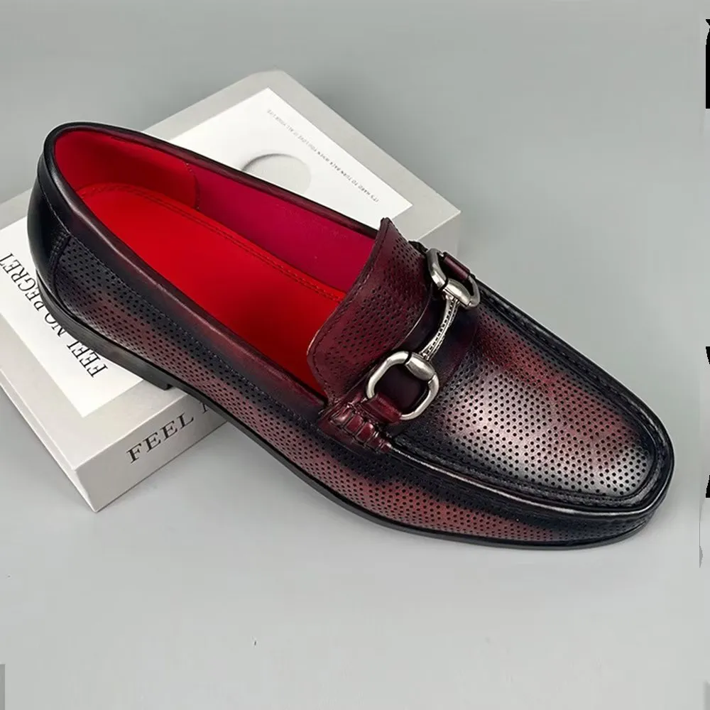 LuxeLeather Elegant Genuine Leather Slip On Loafers