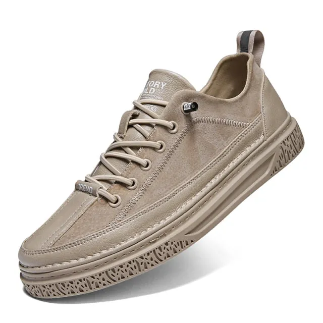 Luxury Suede Leather Men Handmade Shoes Flats Casual Men's Canvas Shoes Breathable Men's Business Walking Shoes Zapatos De Mujer