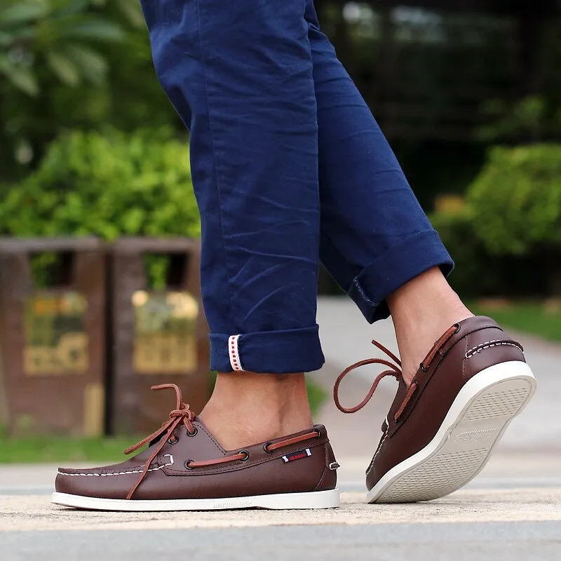 Men Shoes Fashion Loafers Men Comfy Leather Drive Footwear Casual Men's Boat Footwear Slip on Shoes Leisure Walk Lazy Shoes