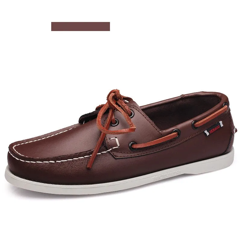 Men Shoes Fashion Loafers Men Comfy Leather Drive Footwear Casual Men's Boat Footwear Slip on Shoes Leisure Walk Lazy Shoes