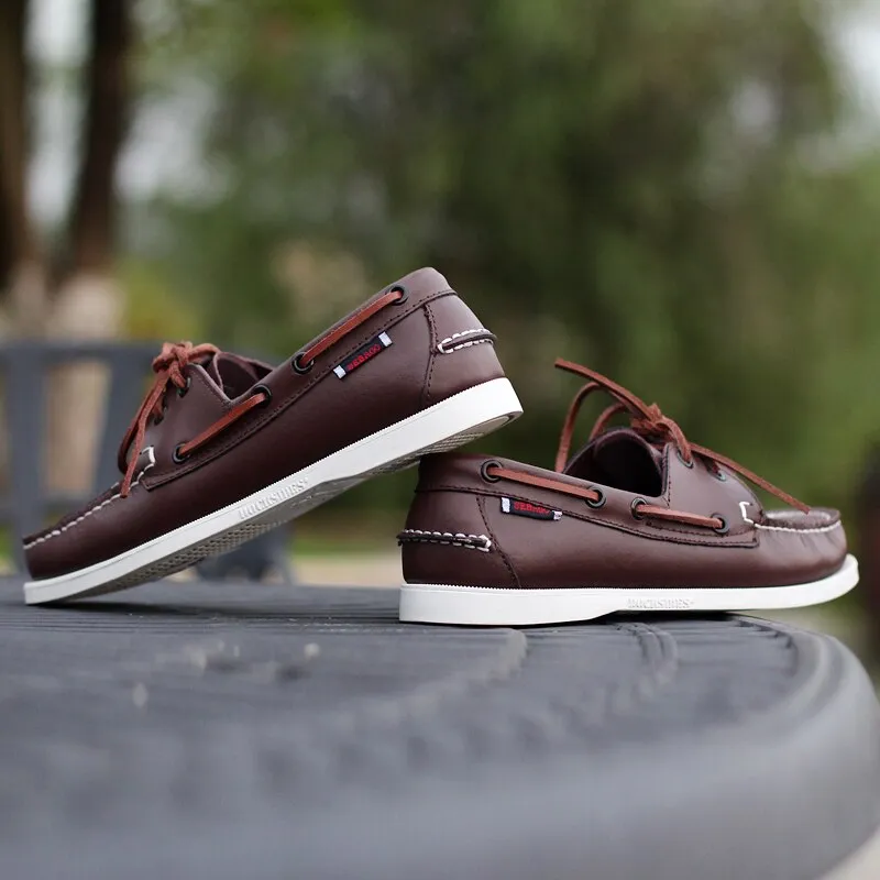 Men Shoes Fashion Loafers Men Comfy Leather Drive Footwear Casual Men's Boat Footwear Slip on Shoes Leisure Walk Lazy Shoes