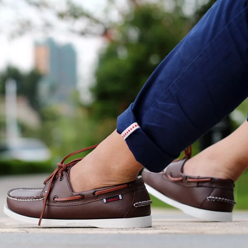 Men Shoes Fashion Loafers Men Comfy Leather Drive Footwear Casual Men's Boat Footwear Slip on Shoes Leisure Walk Lazy Shoes