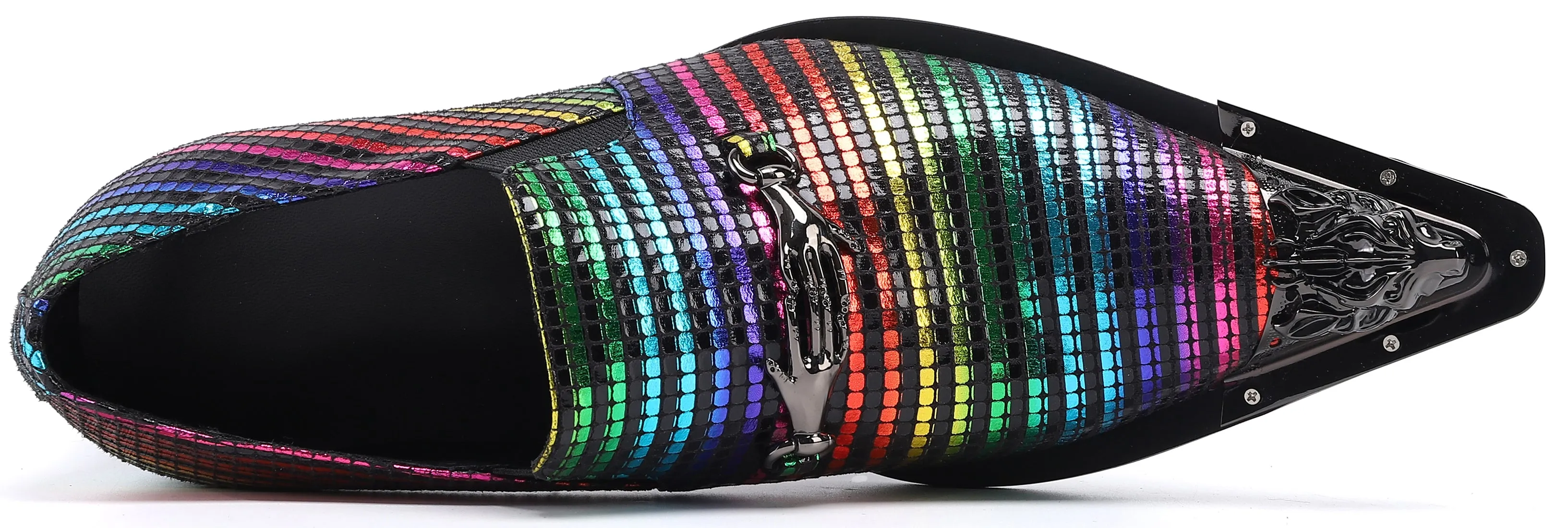 Men's Colorful Metal Tip Western Loafers