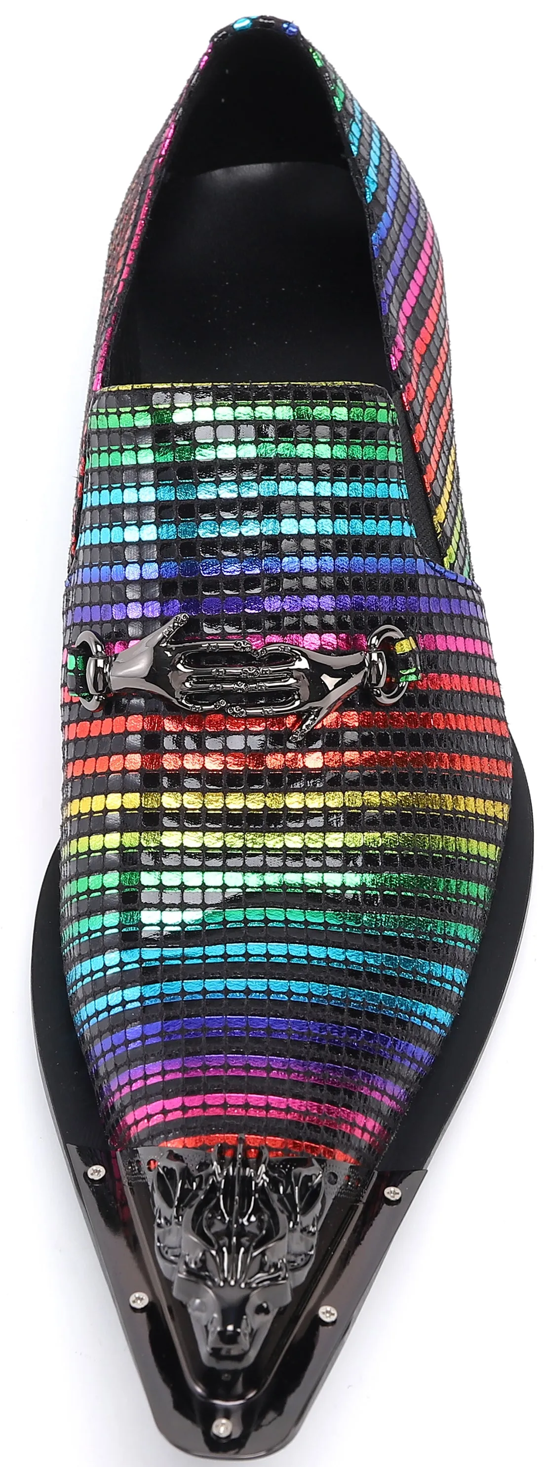 Men's Colorful Metal Tip Western Loafers