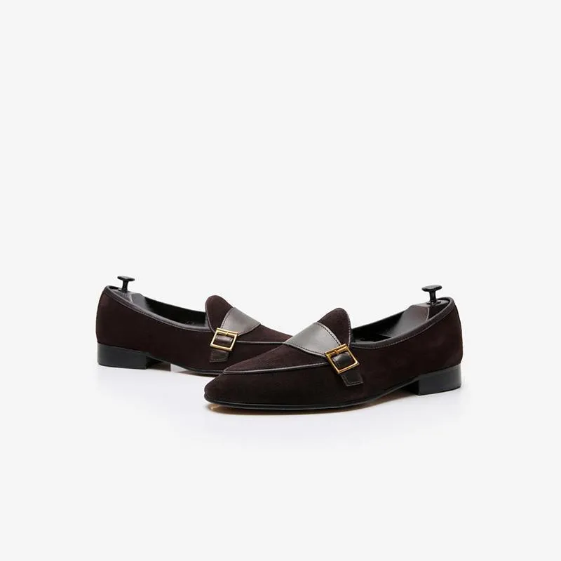 Men's Cowhide Slip-On Loafer Prom Wedding Shoes