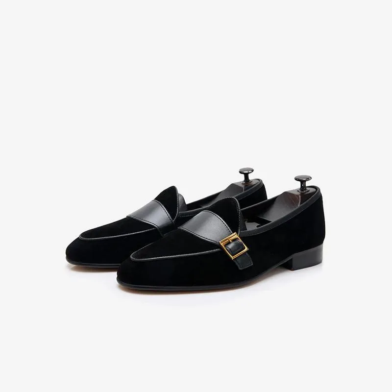 Men's Cowhide Slip-On Loafer Prom Wedding Shoes