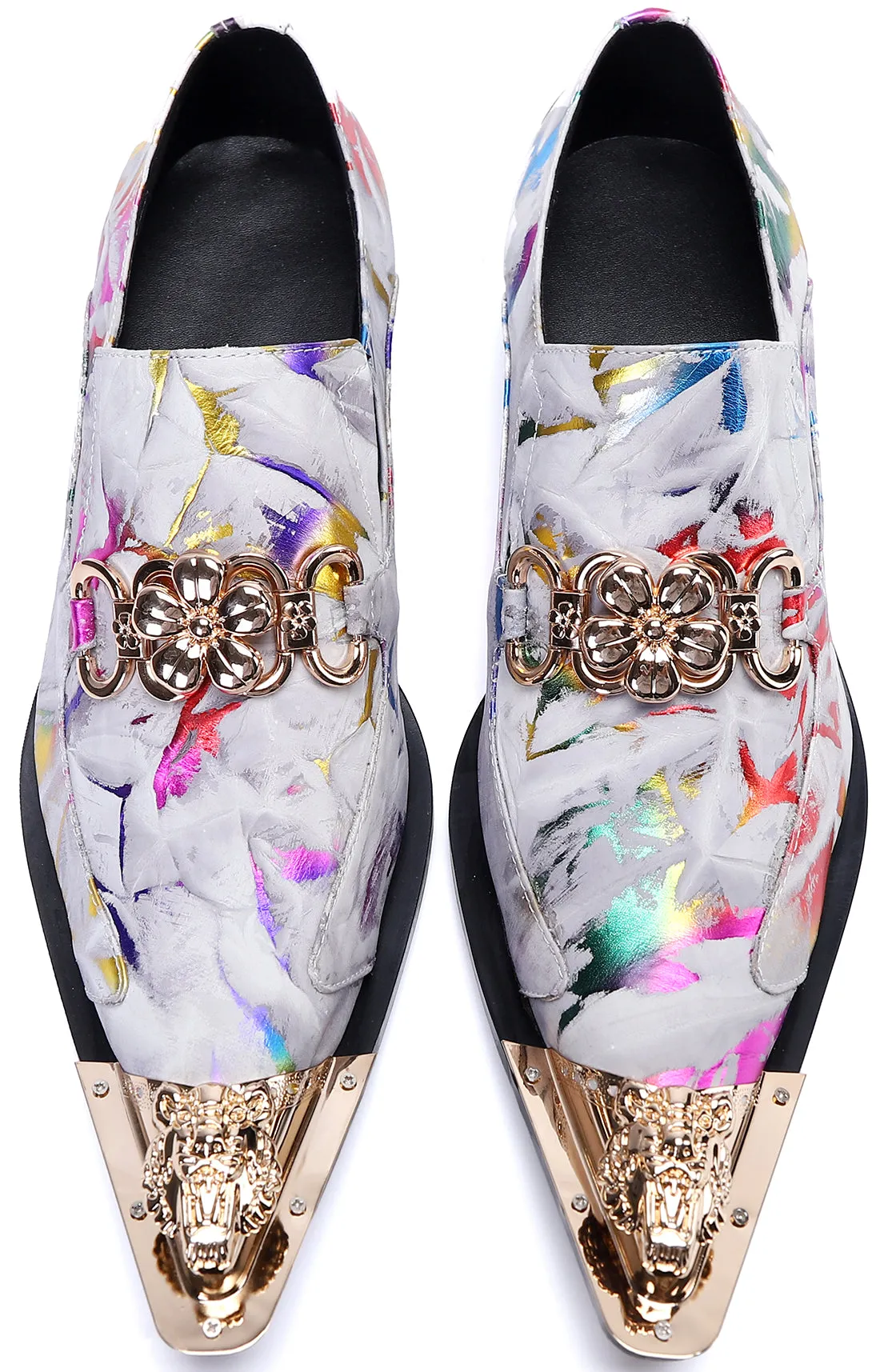 Men's Metal Tip Western Colorful Loafers