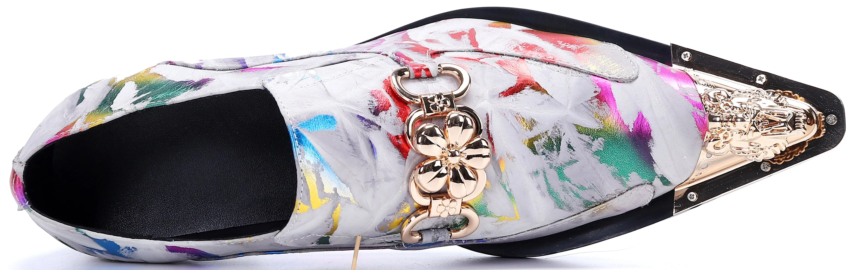 Men's Metal Tip Western Colorful Loafers
