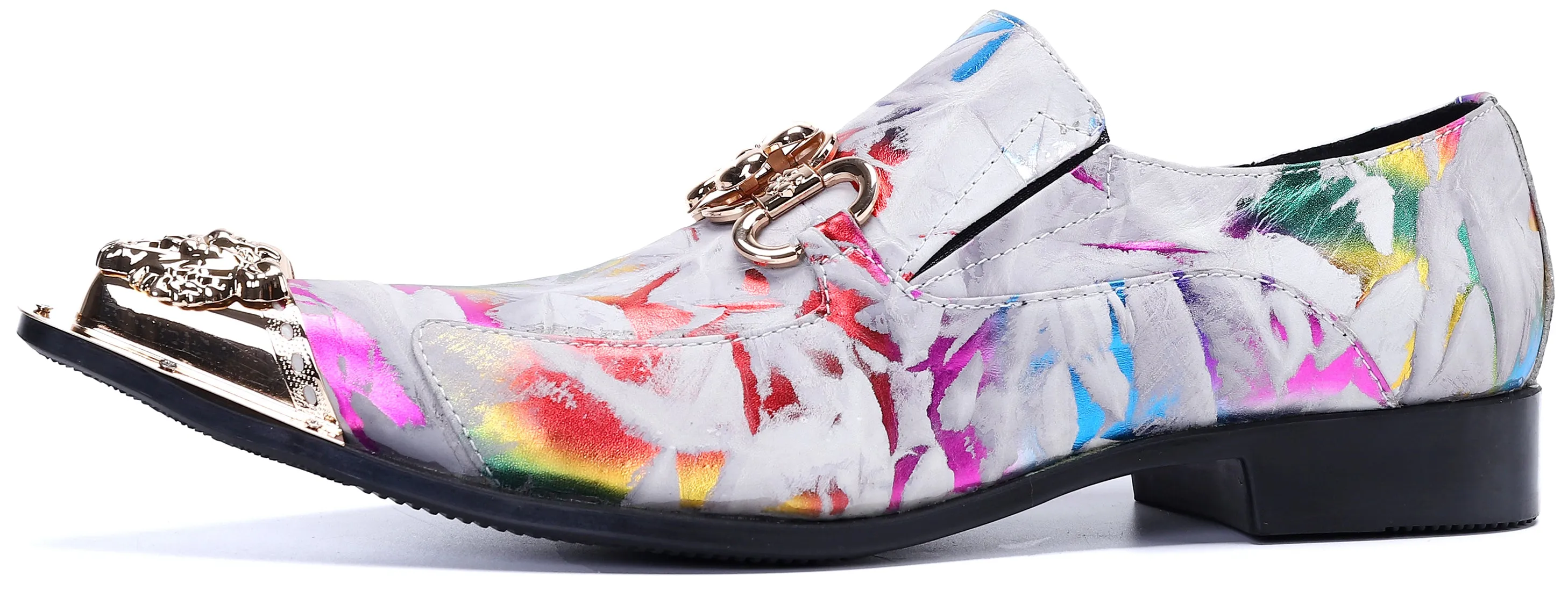 Men's Metal Tip Western Colorful Loafers