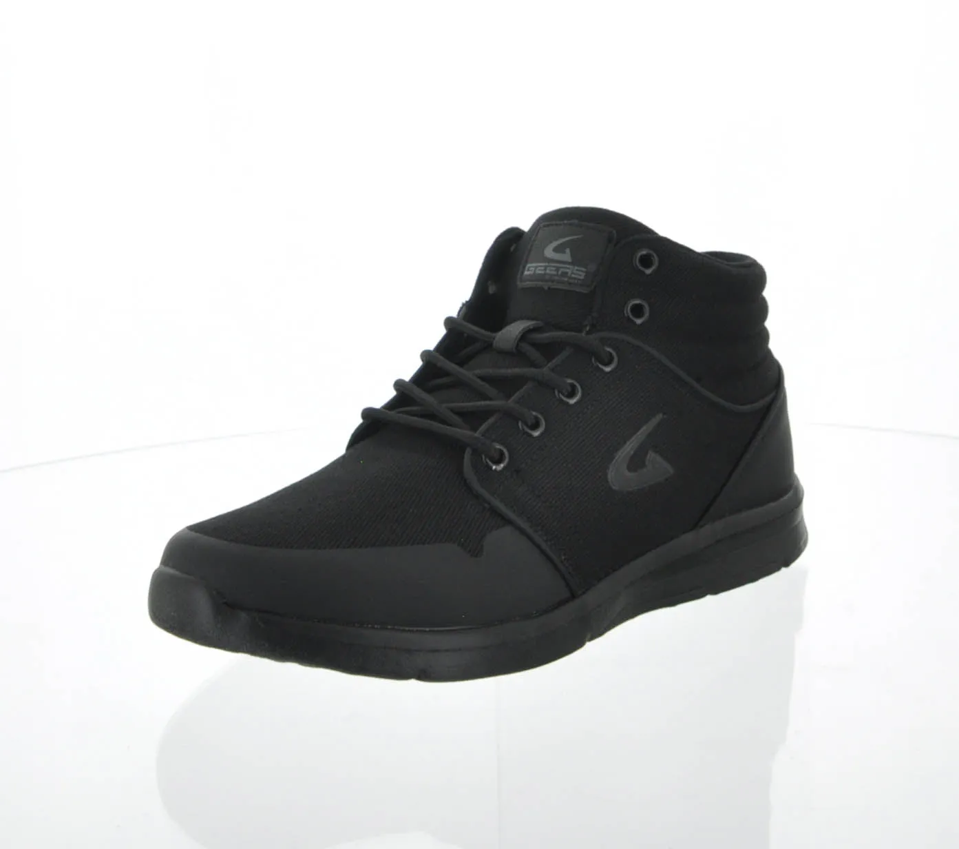 MEN'S SHOES BLACK FABRIC TENNIS SNEAKERS 1683H-M