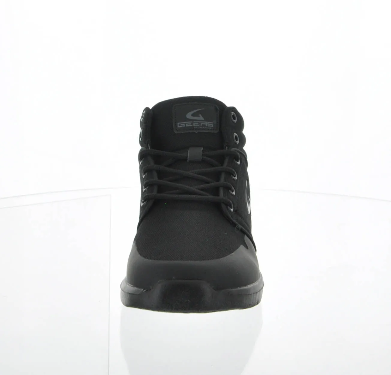 MEN'S SHOES BLACK FABRIC TENNIS SNEAKERS 1683H-M