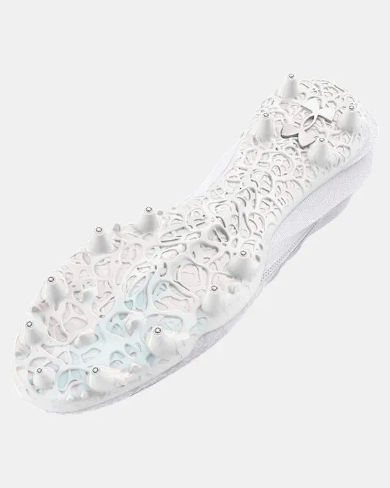 Men's UA Blur 2 MC Suede Football Cleat - White/Metallic Silver