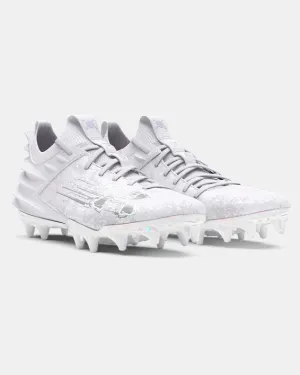 Men's UA Blur 2 MC Suede Football Cleat - White/Metallic Silver